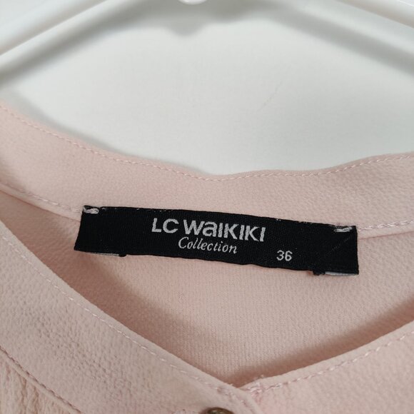 LC Waikiki Women's Button Down Tunis Shirt Size EU 36 Ruffle Feminine Romantic - Picture 3 of 7